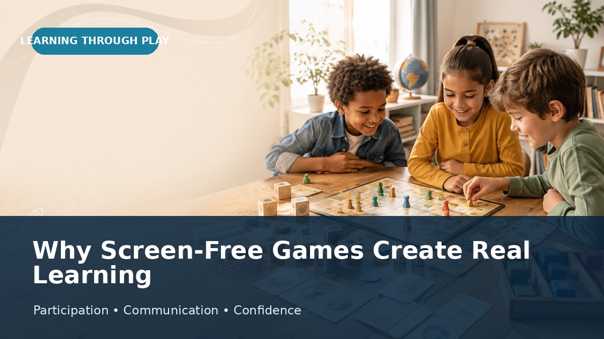 Children learning through screen-free play and active participation