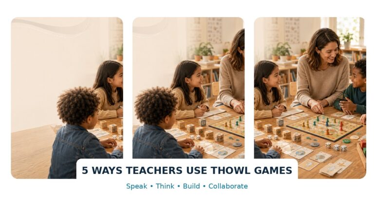 Teachers using educational games for speaking, thinking and collaboration