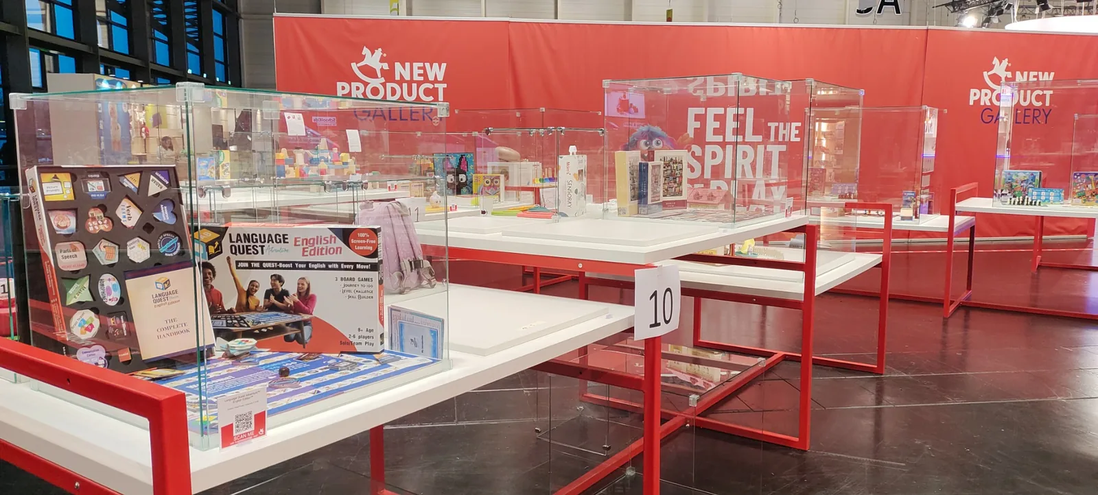 Wide view of the Thowl Games display in the Spielwarenmesse New Product Gallery